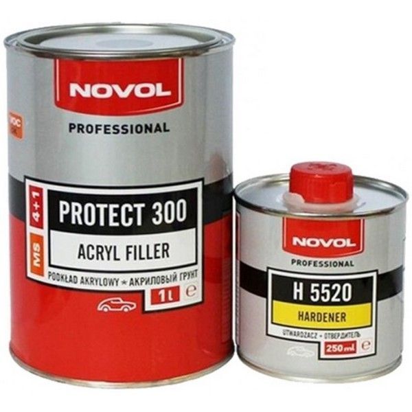 Novol 2-K MS 4+1 PROTECT 300 + отвердитель черный 1 л.